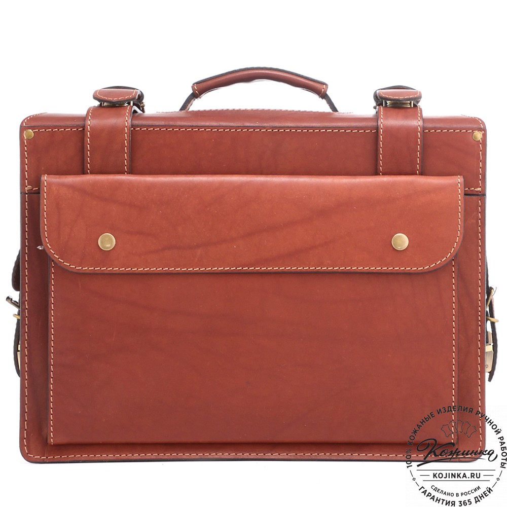 Кожаный портфель-кофр  "Универсал"  (коньяк)